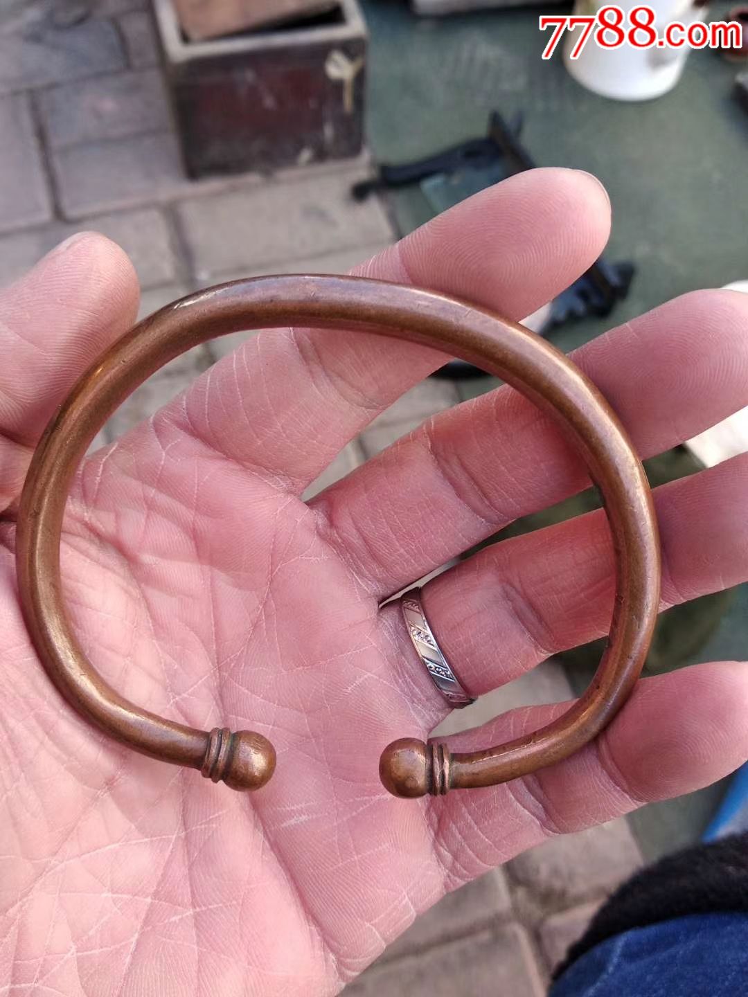 清代紫铜手镯,大气厚重_价格240.