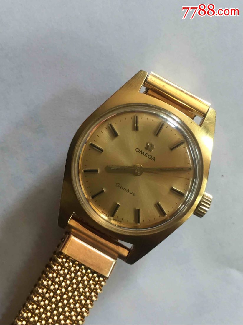 瑞士三针套金欧米茄女式手弦表