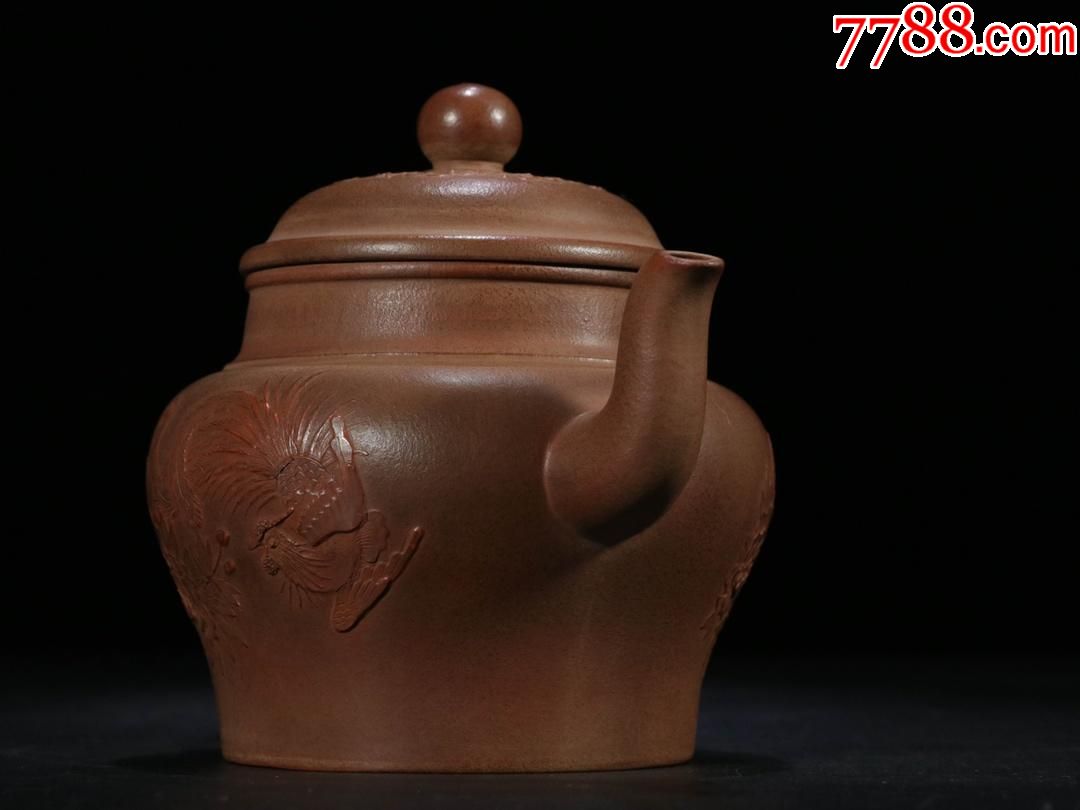 万宝老紫砂壶,壶身泥绘塑造