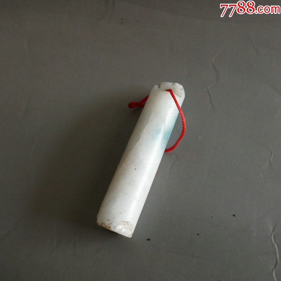 清代老琉璃官帽翎管一件