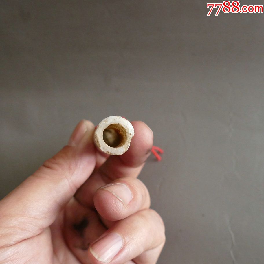 清代老琉璃官帽翎管一件