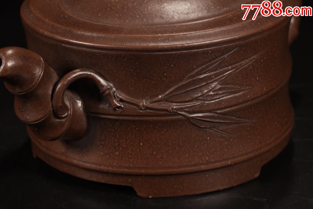 旧藏吴云枧竹节纹紫砂壶