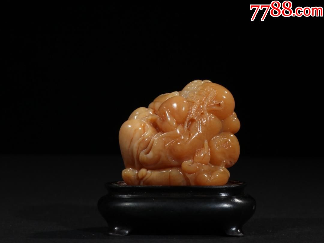 田黄石寿仙雕件