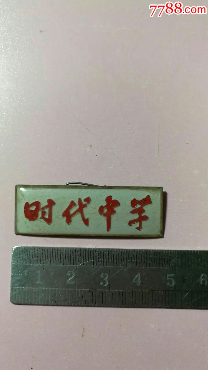 时代中学滴塑校徽一枚
