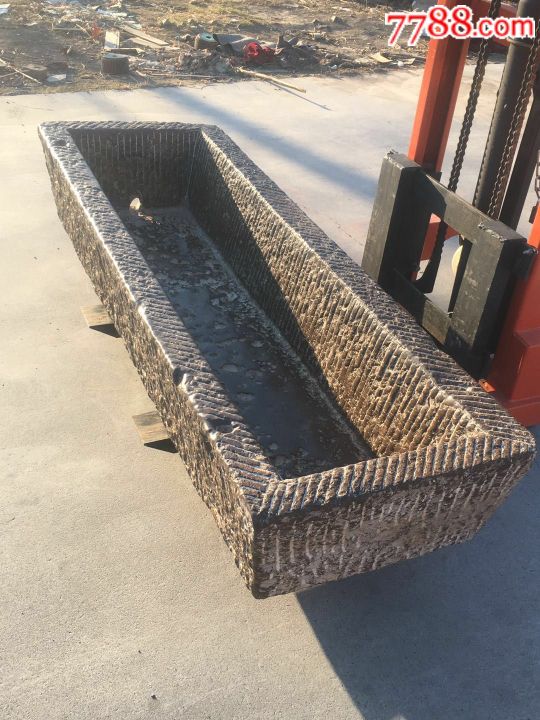 清代青石石槽养鱼盆石盆老石器民俗装饰佳品