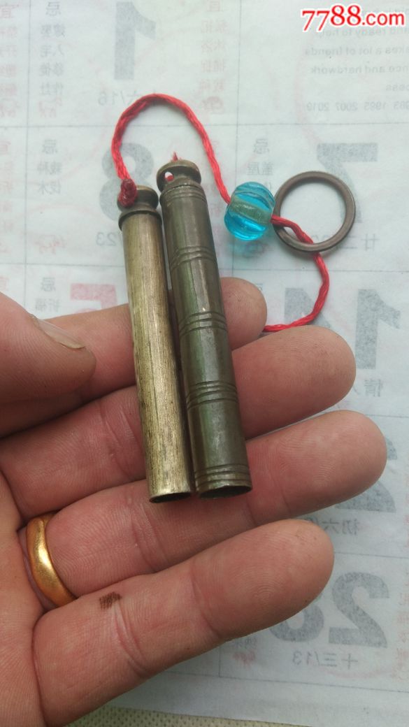 清民时期装缝衣针的黄铜老针筒