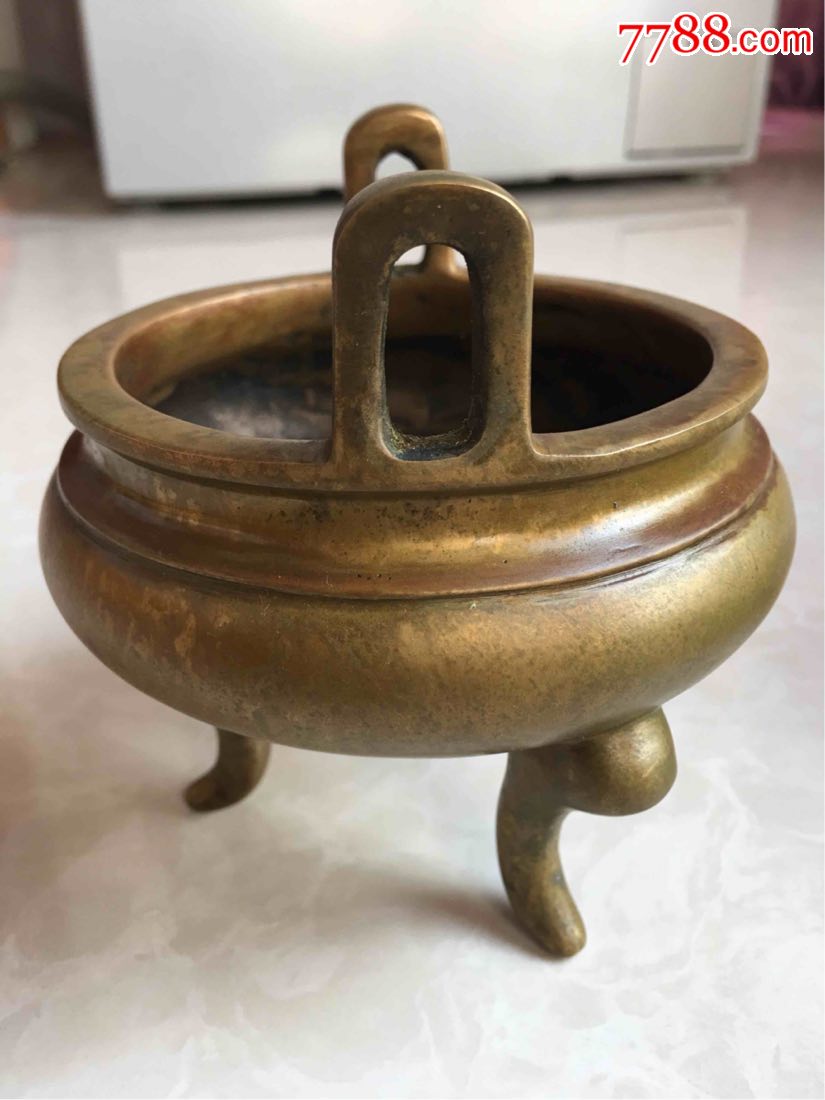 老黄铜宣德炉_铜炉【宝来阁古玩珍藏店】_第1张_7788铜器收藏