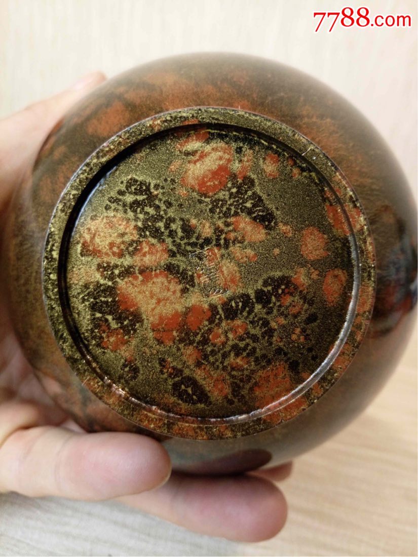 峰云款,花器,铜胎,瓶重556.