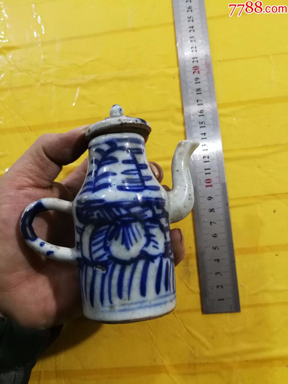 清代青花小油壶