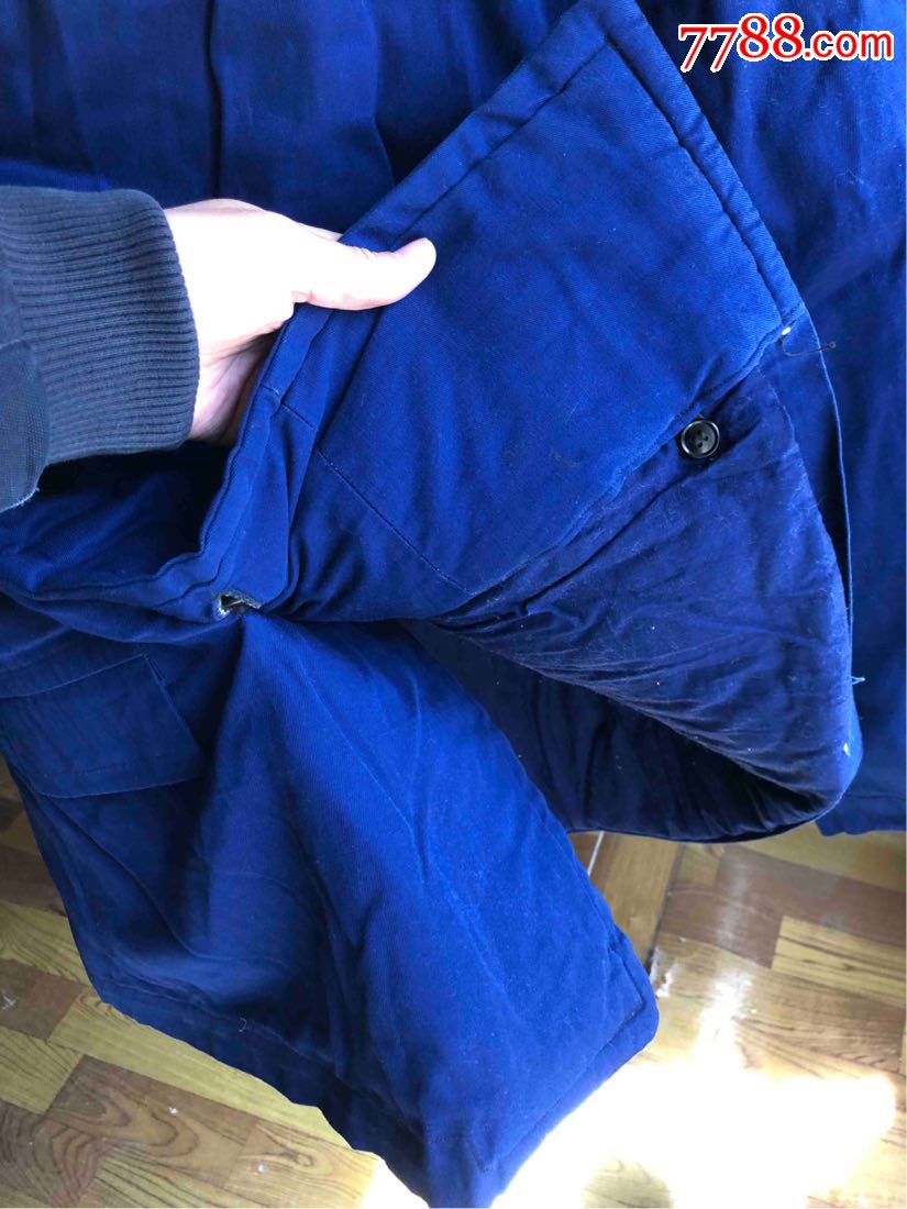 老式蓝棉布短款棉袄