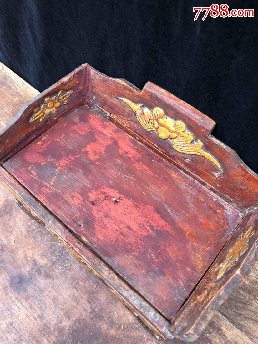 民国木雕针线盒首饰盒一个