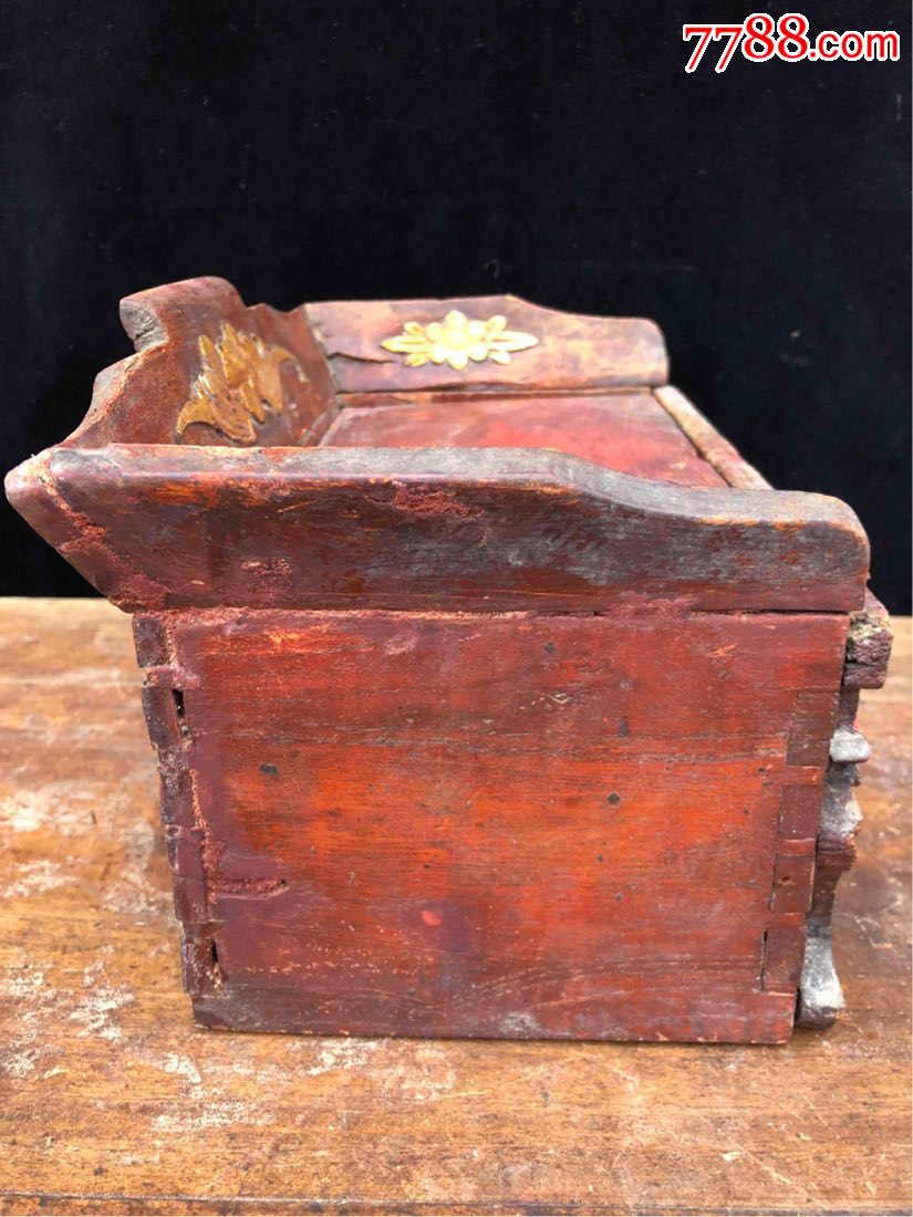 民国木雕针线盒首饰盒一个