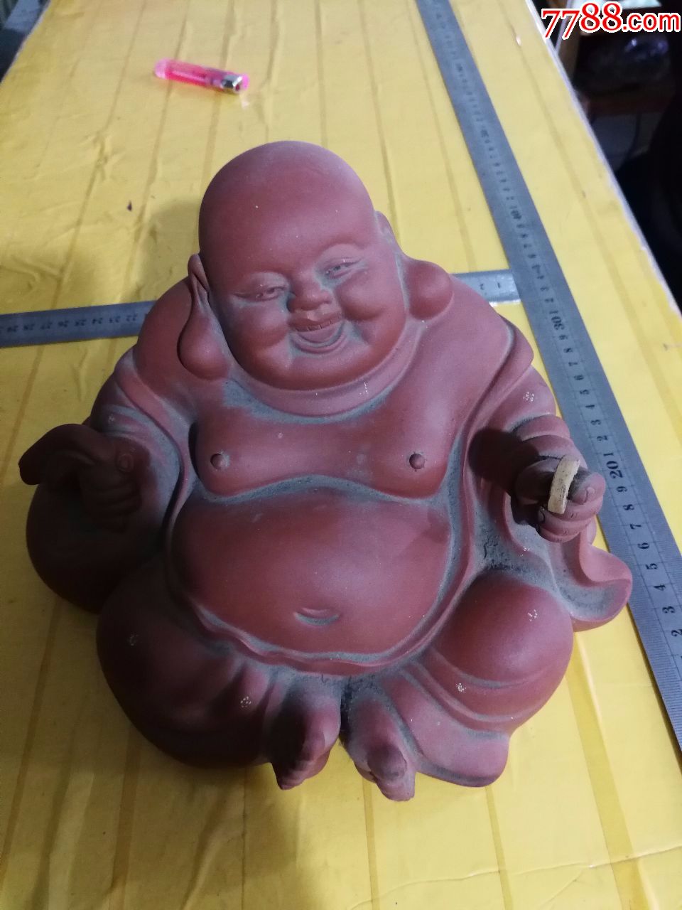 大红袍紫砂弥勒佛