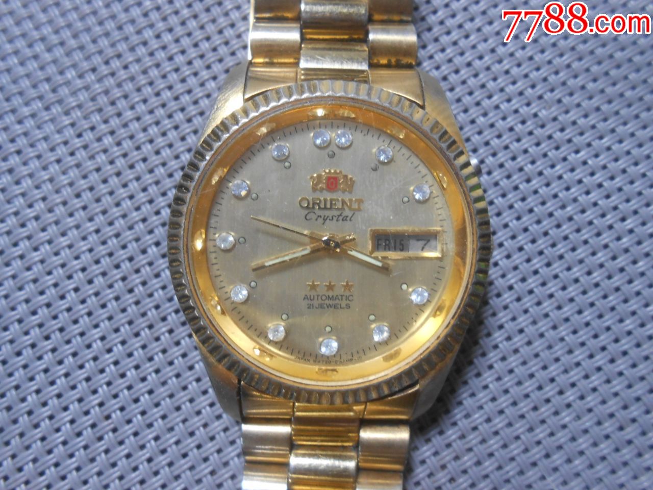 东方双狮自动表双日历46943老手表0331-41