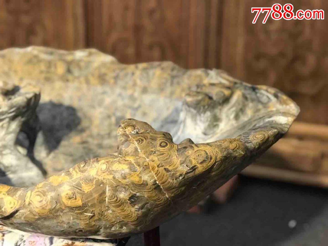 灵璧金钱石鱼盆天然奇石金钱石超大尺寸1005523鱼之
