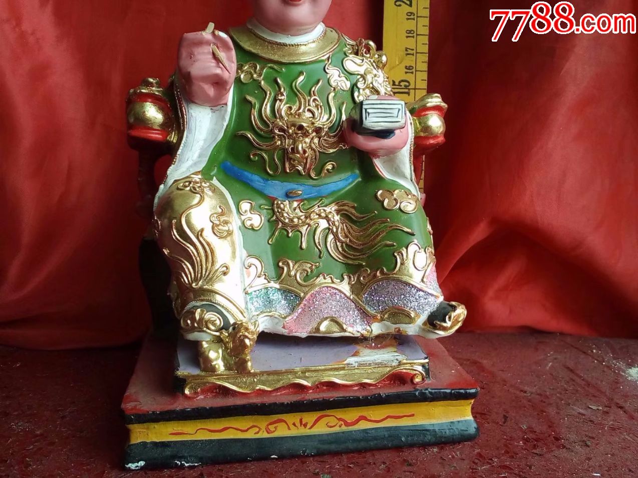 保证内心全实木,香樟木雕刻人物,绿衣太子神像菩萨佛像,包邮