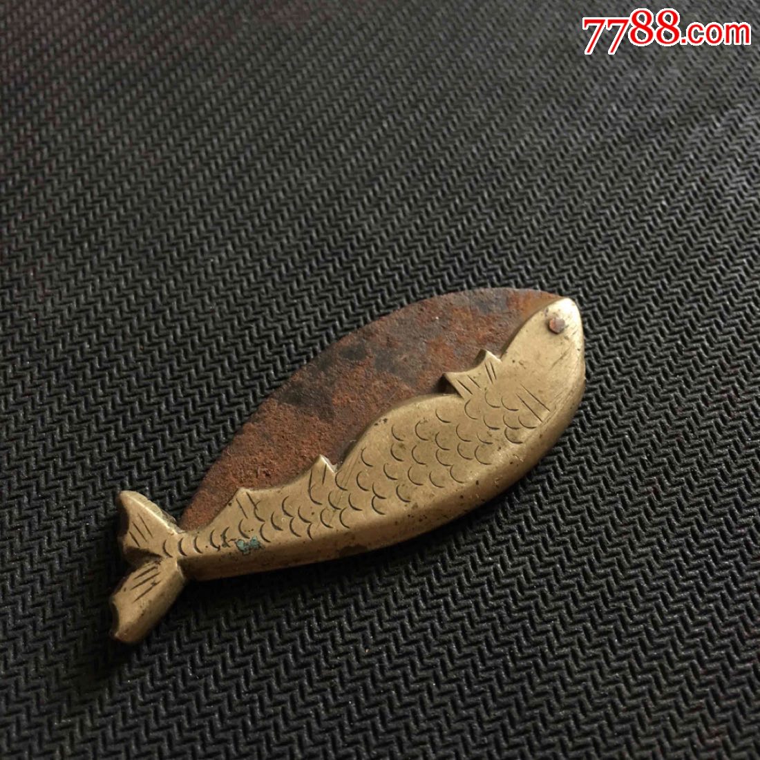 老鱼刀老铜鱼刀正反面带工精美至极完整好用