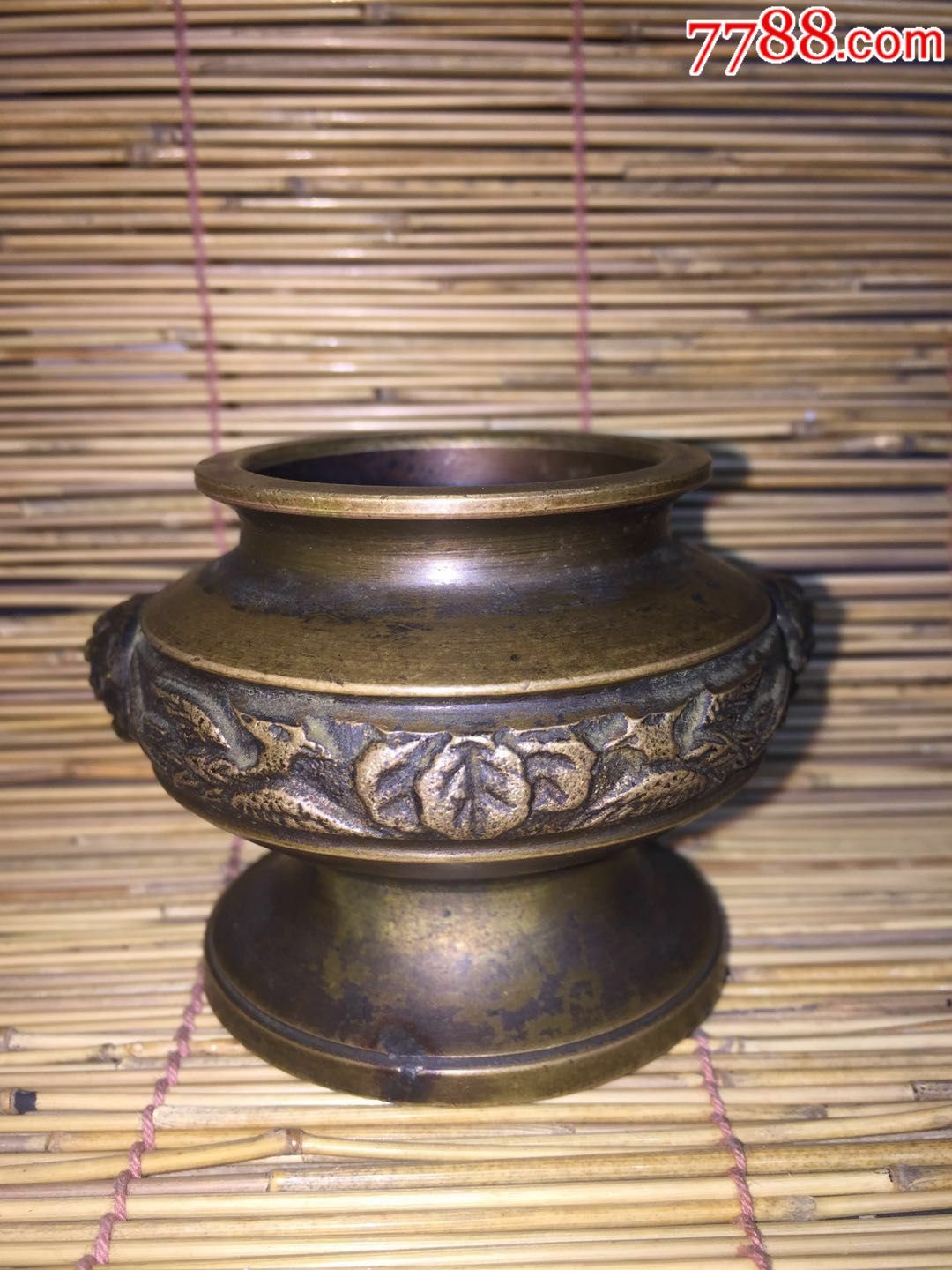 日本回流兽耳香炉_铜炉_第1张_7788铜器收藏