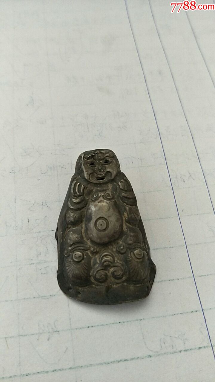 银质弥勒佛儿童帽饰辟邪用品临清运河古玩店