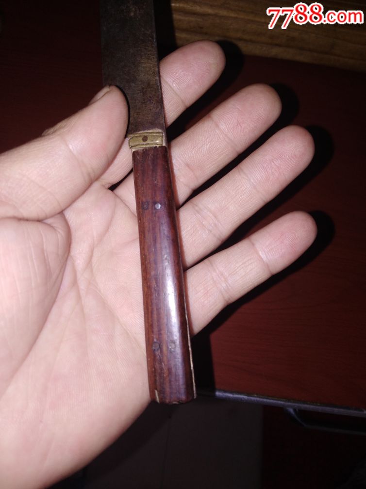 清或民国红木把裁纸刀一个