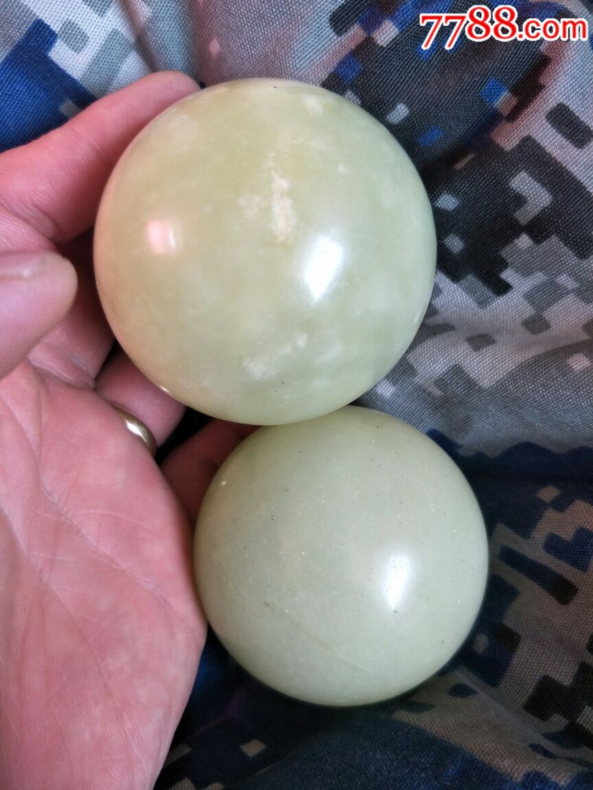 民国玉手球一对