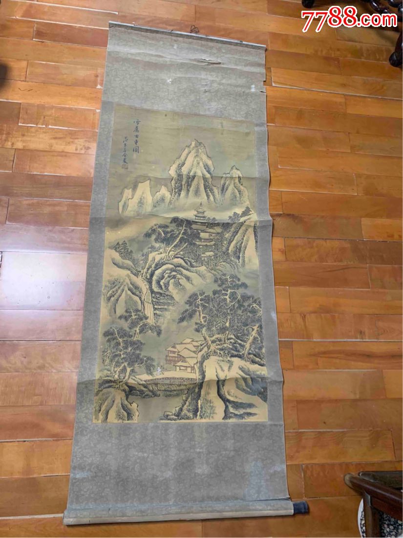 吴门画派古董古玩收藏清代山水画中堂横幅老画国画