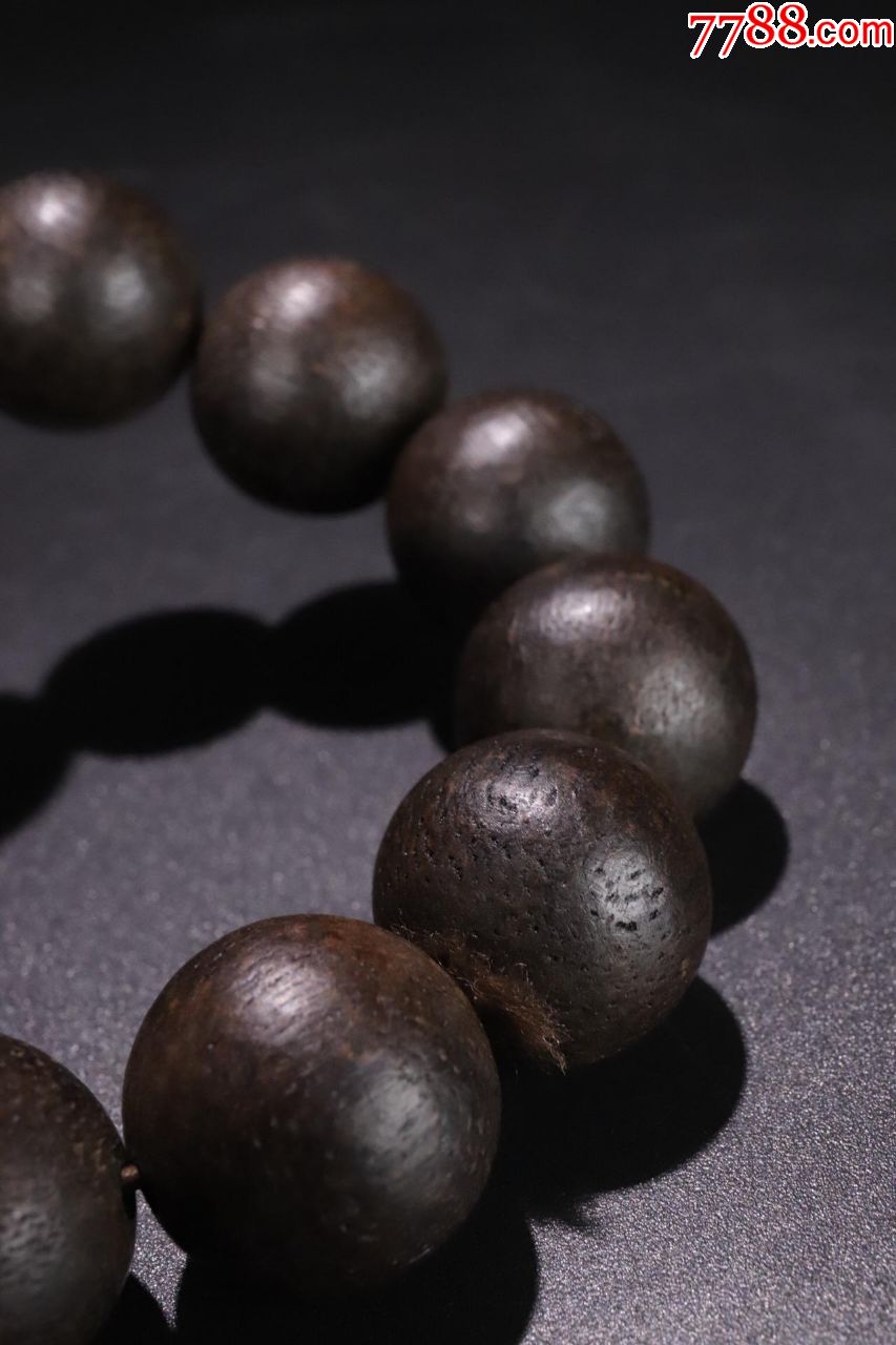 【老沉香素面圆珠手串】规格:珠径1.