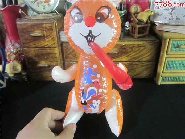 上世纪90年代以后塑料气球充气动物玩具~小兔.