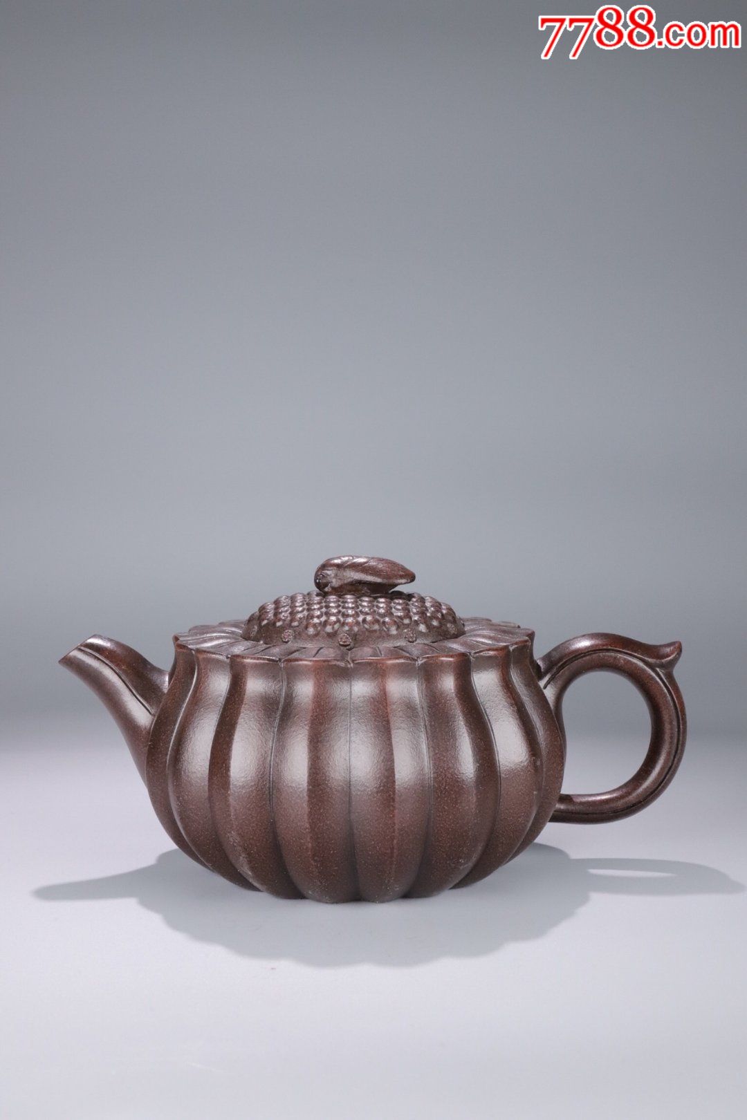 回流老紫砂菊花茶壶
