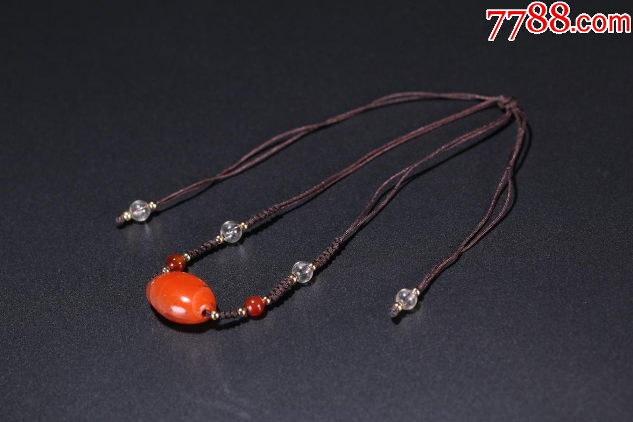 老南红玛瑙勒子锁骨链