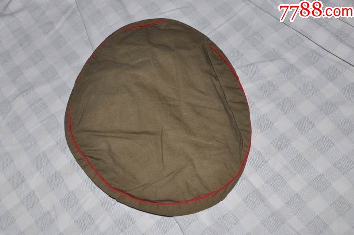 全新55陆*女兵3号平纹布红牙线无檐帽一顶(201厂64年)