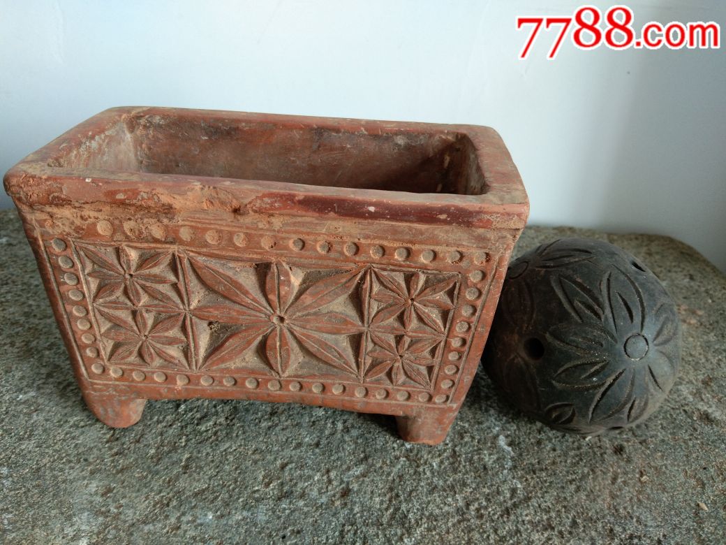 老泥盆花盆泥香炉泥球玲珑球绣球