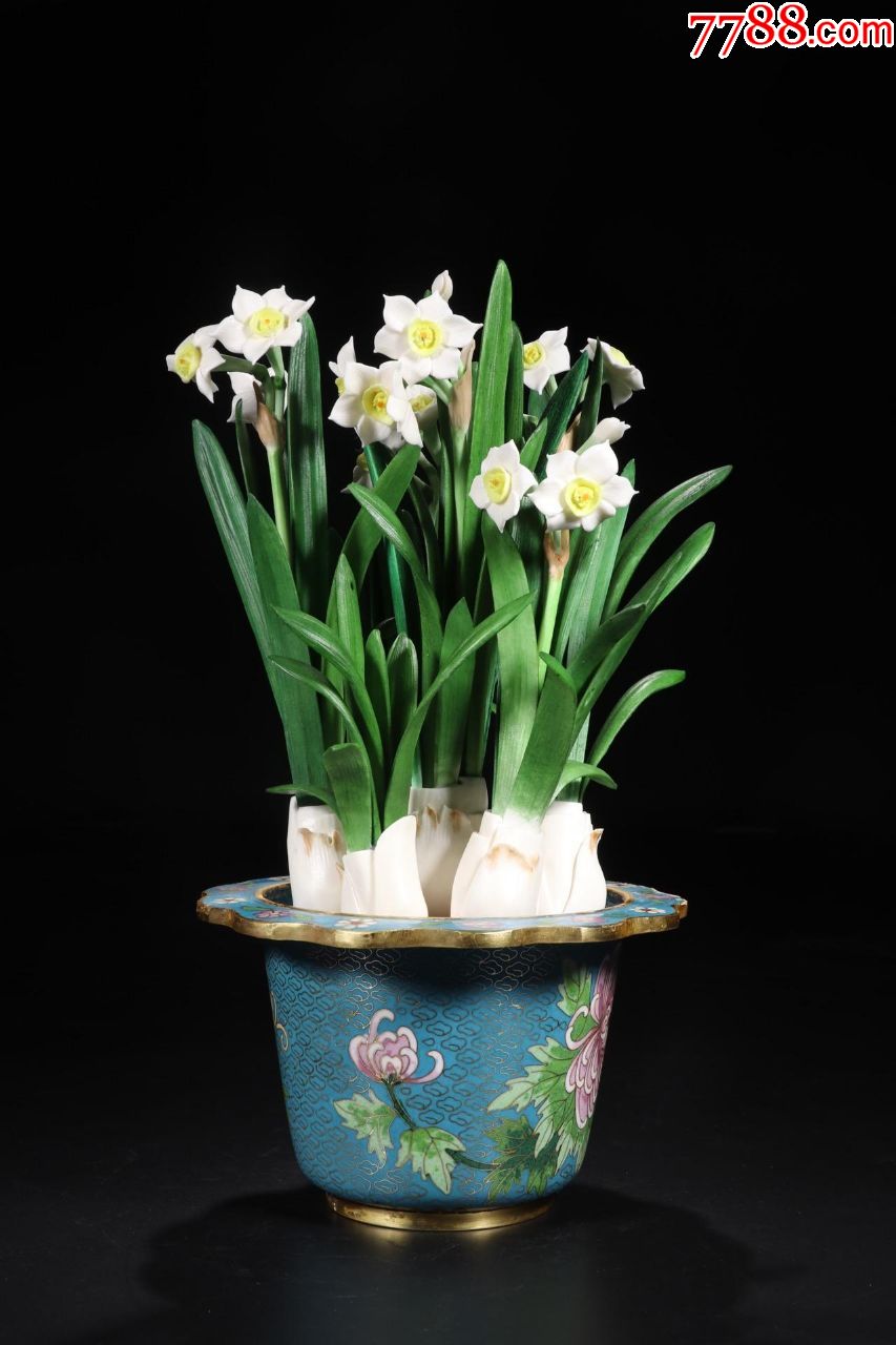回流水仙花掐丝珐琅盆景