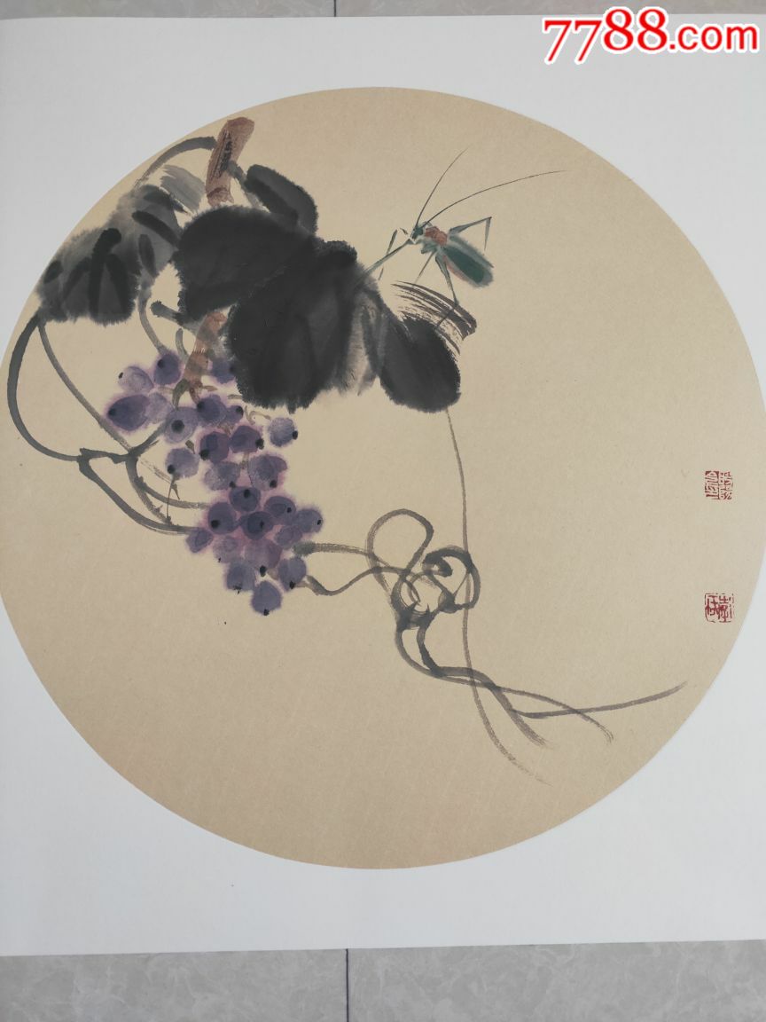 写意葡萄-花鸟国画原作-7788书画网