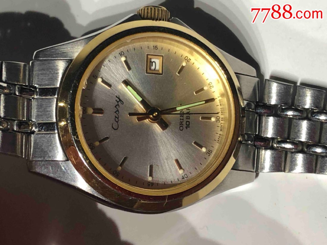 日本原装正品orient双狮石英女表cassy表盘26mm厚8mm日历100米防_价格