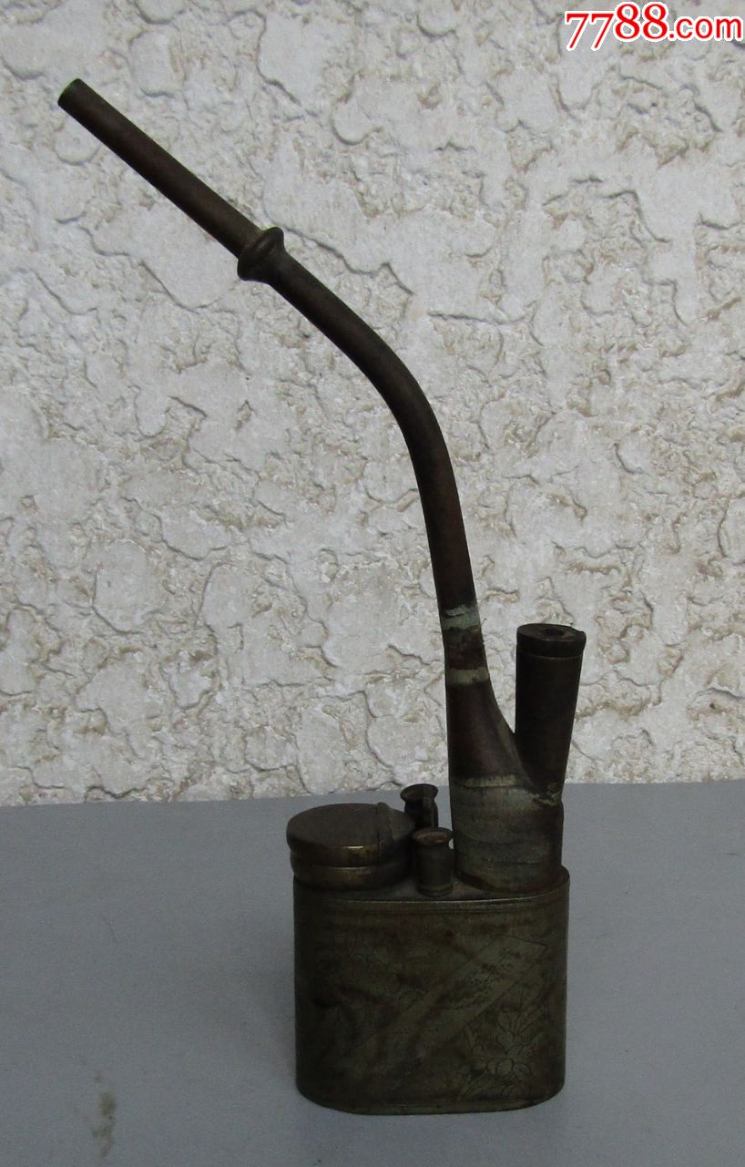 民国广东十八甫陈莲记铜水烟壶