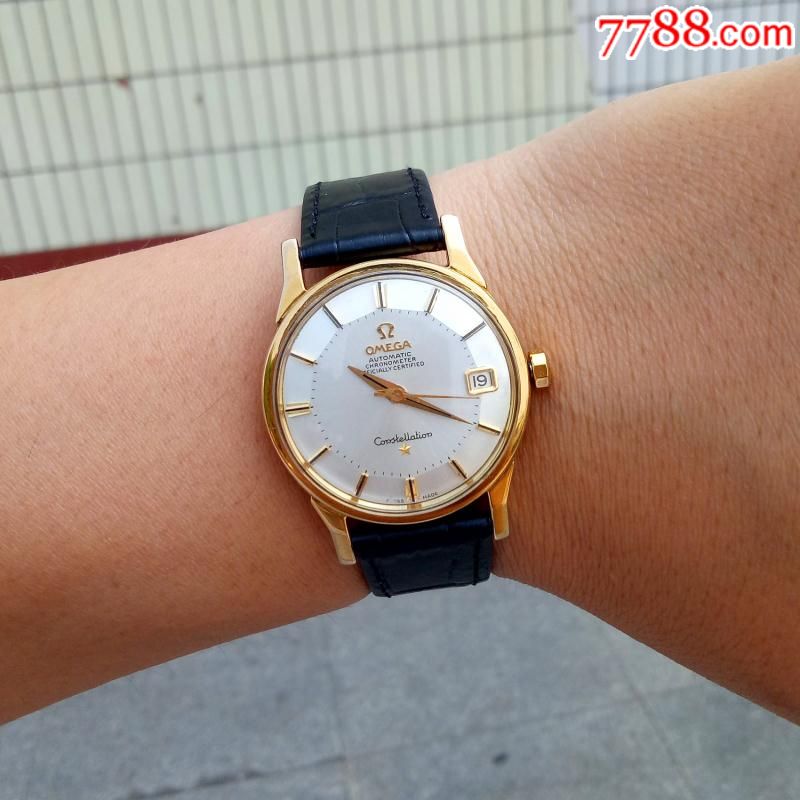 古董欧米茄18k-750实金曲耳八卦星座系列男士手表