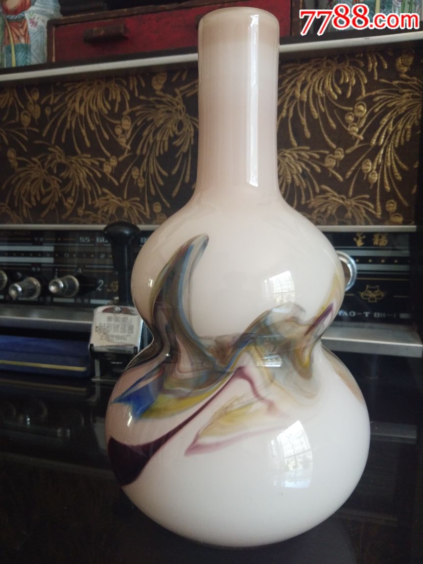 老葫芦玻璃工艺花瓶老瓷器