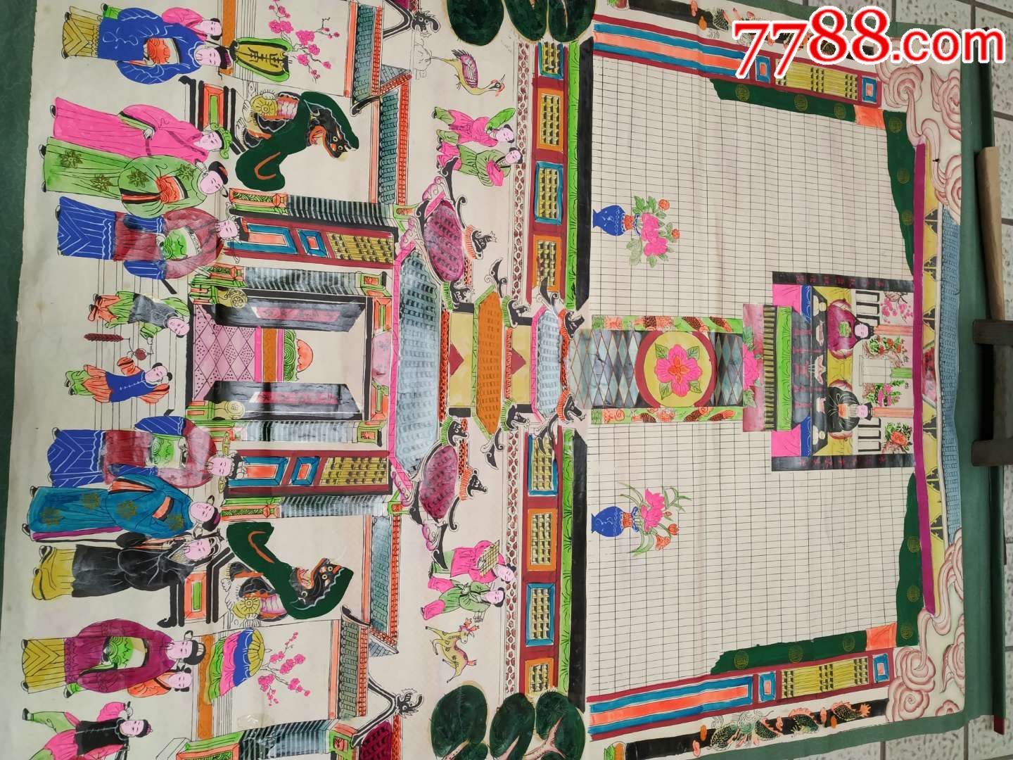 老家堂轴子画-年画缩样散页-7788收藏