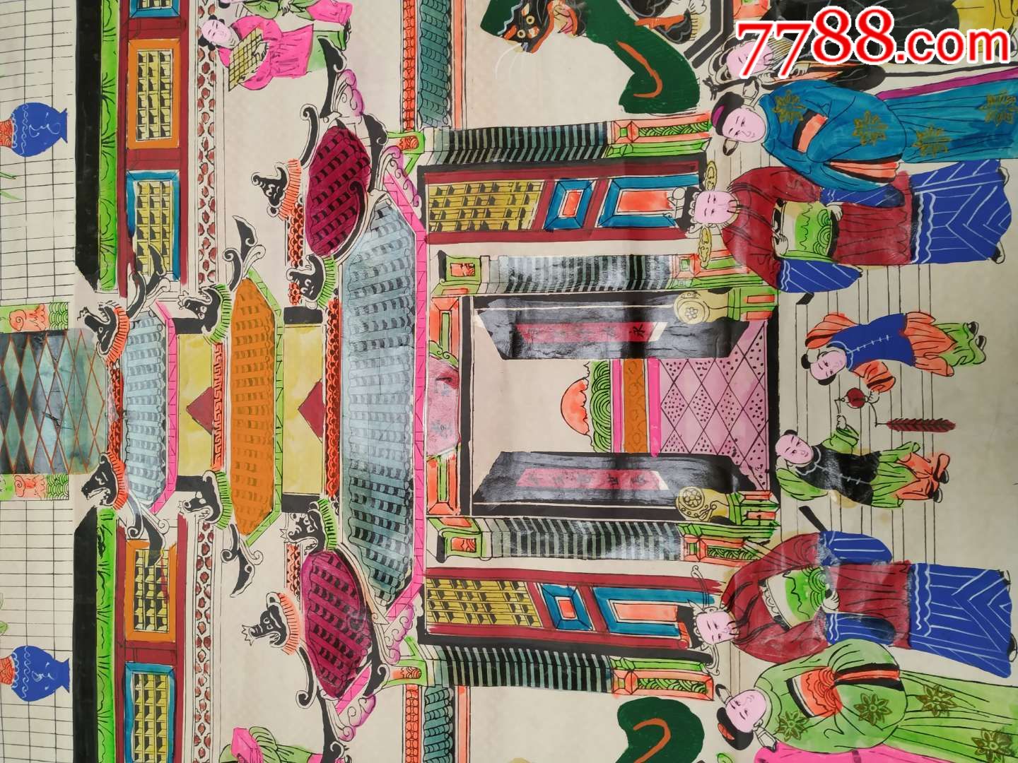 老家堂轴子画-年画缩样散页-7788收藏