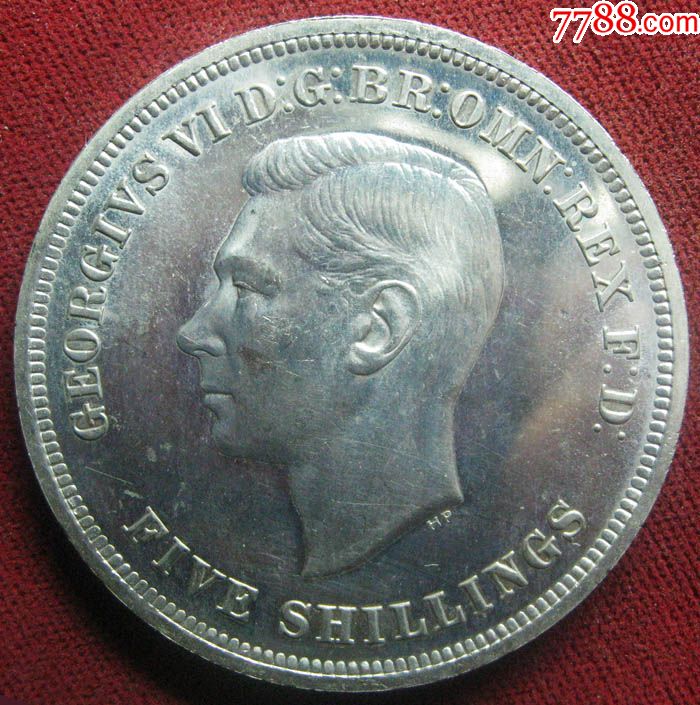 带光极美品英国1951年乔治六世5先令马剑大镍币-价格:165元-se65723227-英国钱币-零售-7788收藏__收藏热线