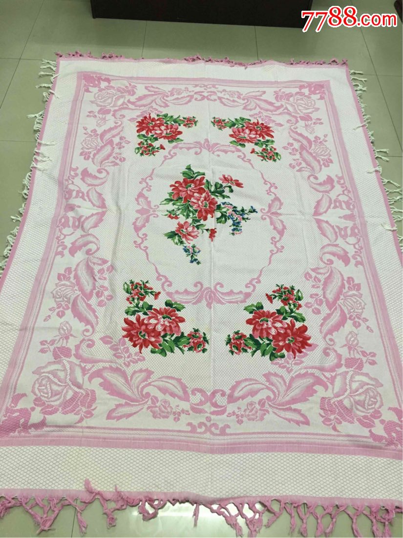 老线毯印花二手旧货9成新怀旧收藏影视道具