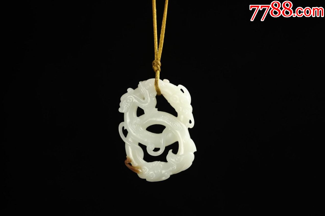 旧藏和田玉龙凤呈祥玉佩