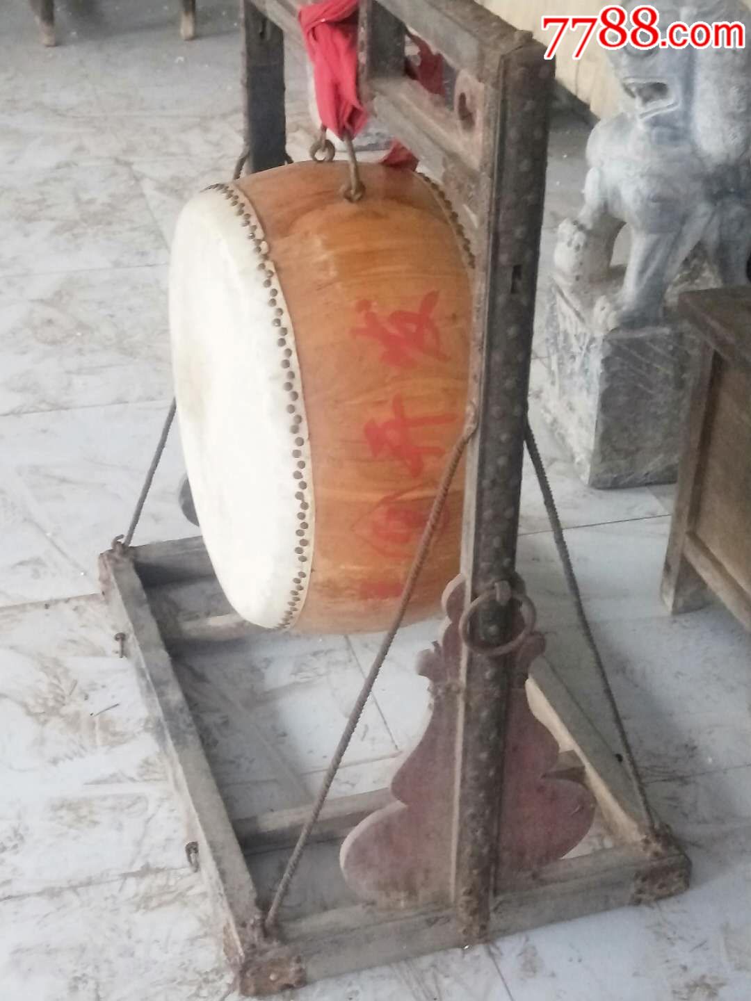 清~雷鼓一套,保存完整!