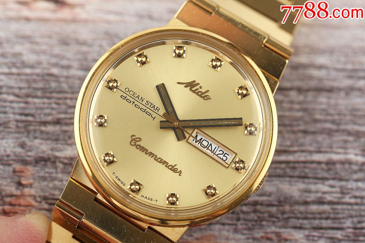 瑞士美度mido手表海洋之星早期指挥官十字花钉刻度全原装收藏