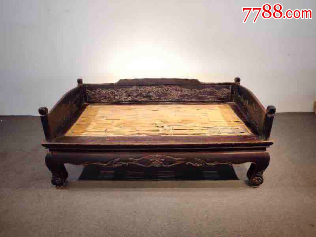 清中期,榆木大漆满工大烟床