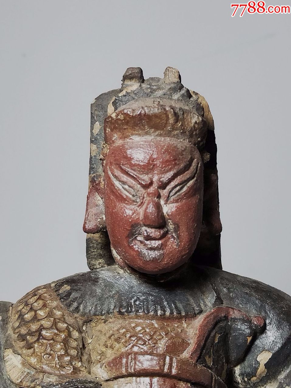 清代楠木雕关公造像神像