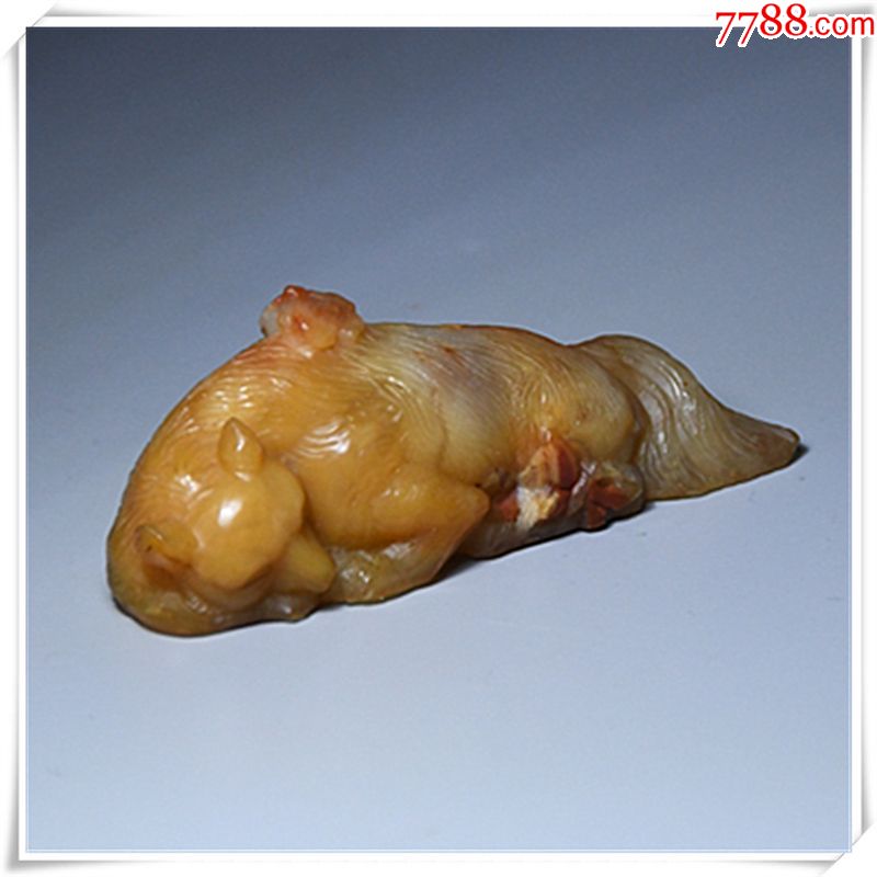 寿山石杜陵石狐狸小摆件镇纸_寿山石_第2张_7788奇石收藏