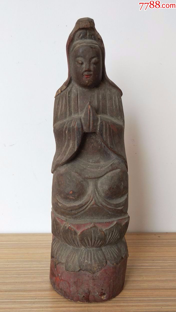 清代木雕观音佛像