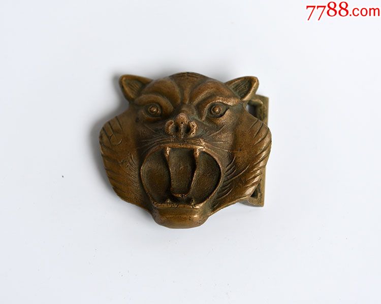 民国虎头腰带扣纯铜全品皮带扣原生包浆老铜扣老铜件包老保真